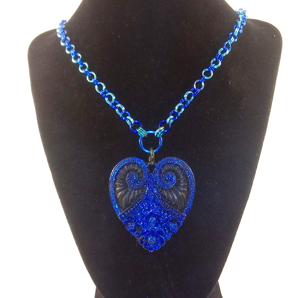 My Heart Shines Blue Strong Necklace